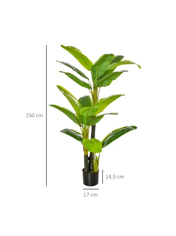 HOMCOM künstliche Pflanze in Grün 17L x 17B x 150H cm