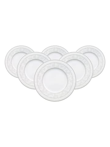 Villeroy & Boch 6er Set Brotteller Gray Pearl in Weiß ø 18 cm in weiß