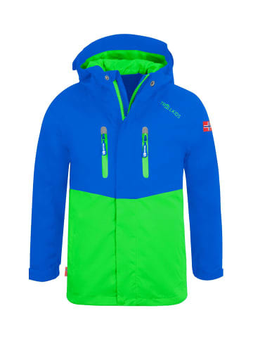 Trollkids Regenjacke "Nusfjord" in Mittelblau / Hellgrün