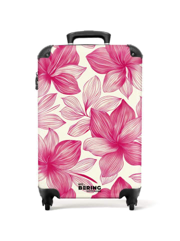 NoBoringSuitCases Suitcase rosa Blumendruck auf weißem Hintergrund –