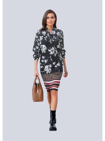 Alba Moda Kleid mit floralem Dessin in schwarz