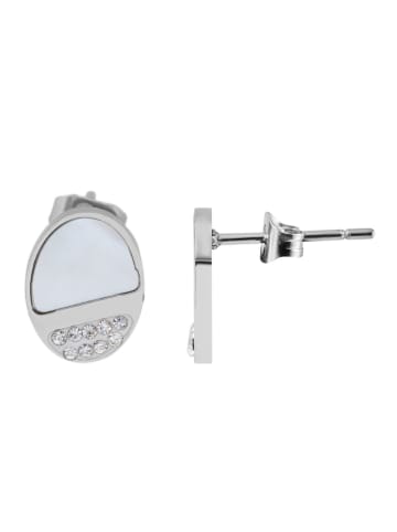 Adeliás Damen Ohrringe – Ohrstecker aus Edelstahl mit Perlmutt in silber