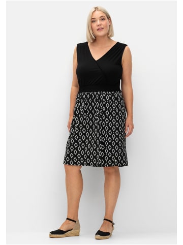 sheego Jerseykleid in schwarz-weiß