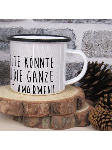 Mr. & Mrs. Panda Reisebecher Otter Umarmen mit Spruch in Grau Pastell