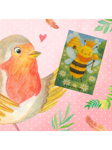 Mr. & Mrs. Panda Glückwunschkarte Biene König Design ohne Spruch in Weiß