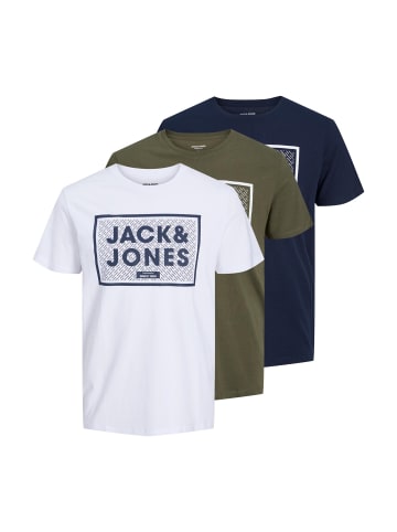Jack & Jones Shirt 'HARRISON TEE CREW NECK' 3er Pack in mehrfarbig