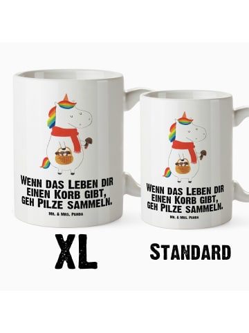 Mr. & Mrs. Panda XL Tasse Einhorn Pilz mit Spruch in Weiß