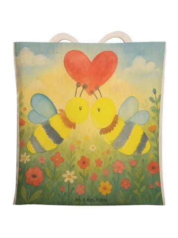 Mr. & Mrs. Panda Tasche Biene Liebe Design ohne Spruch in Weiß