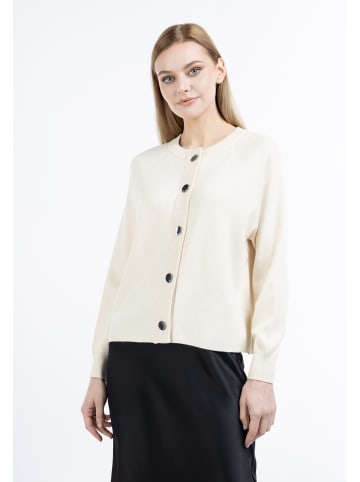 DreiMaster Damen Strickjacke Mit Knöpfen in Elfenbein