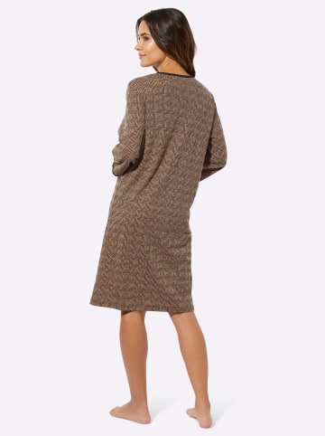 Sieh an! Nachthemd in schwarz-camel-bedruckt