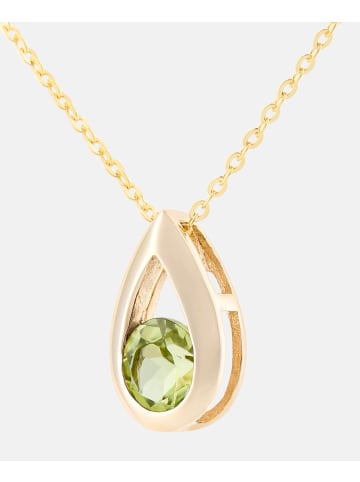 Diamant L'éternel Halskette mit Anhänger aus 375 Gelbgold mit Peridot
