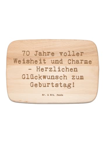 Mr. & Mrs. Panda Schneidebrett Spruch 70. Geburtstag mit Spruch in Transparent