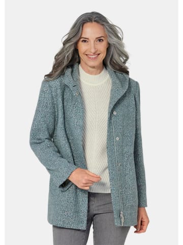 GOLDNER Kurzgröße:  Boucle-Jacke mit feinen Details in rosmarin