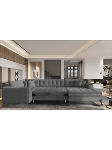 MF Design Monton Recamiere Rechts in Marineblau -  (L) 180 x (B) 340 x (H) 93 cm