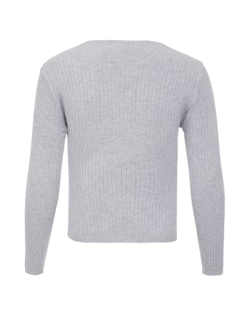 eucaly Damen Strickpullover in Grau Melange