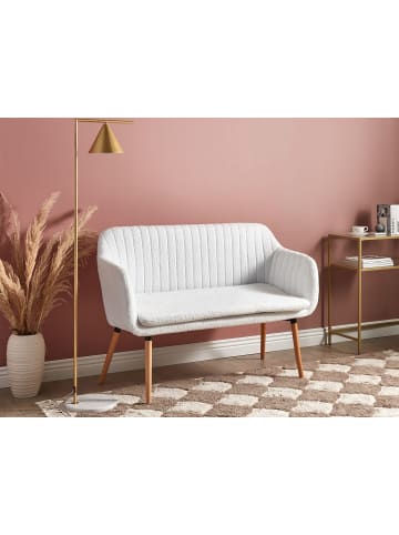 Beliani 2-Sitzer Sofa TABY in Weiß/Braun - (W) 132 x (H) 90 x (L) 60 cm