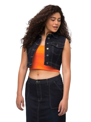 Ulla Popken Jeansweste in dark blue denim