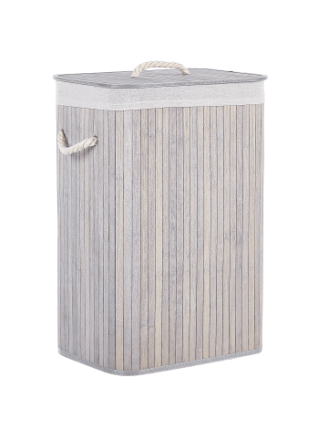 Beliani Wäschekörbe KOMARI in Grau/Weiß - (W) 40 x (H) 60 x (L) 30 cm
