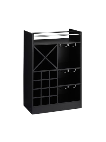 relaxdays Weinregal in Schwarz - (B)63x (H)96 x (T)35 cm
