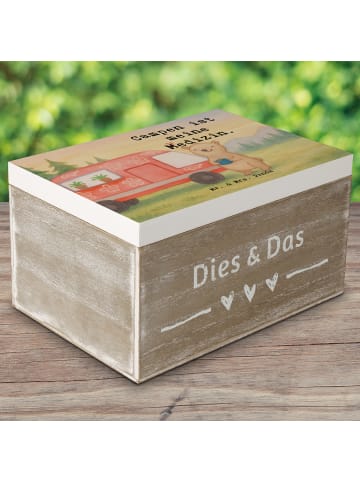 Mr. & Mrs. Panda Erinnerungsbox Bär Camper Design mit Spruch in Weiß