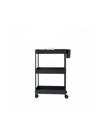 relaxdays Rollwagen in Schwarz - (B)40 x (H)62,5 x (T)22 cm