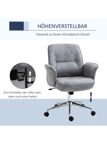 Vinsetto Bürostuhl-67L x 69B x 102Hcm-Hellgrau
