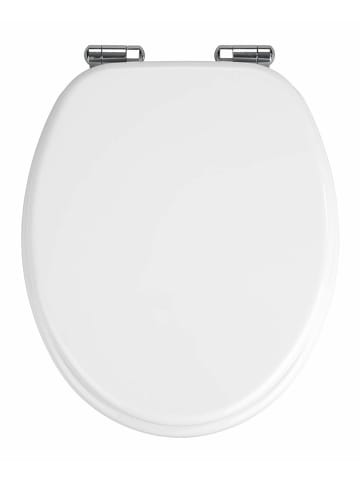 Wenko Klassischer, weißer MDF WC-Sitz mit leise Polsterung in Weiß, 36 x 42,5 cm