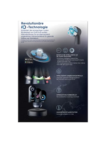 Oral-B Elektrische Zahnbürste "iO Series 9 + 2. Handstück & Reiseetui" in Schwarz/Rose