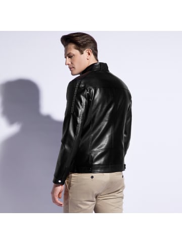 Wittchen Stylish eco leather jacket, man in Black