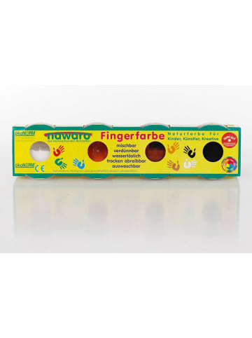 ÖkoNorm Fingerfarbenset Beta, orange/braun/weiß/schwarz - ab 18 Monaten