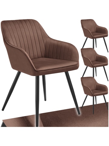 tectake Polstersessel gepolstert, in Samtoptik, gesteppt, 58 x 62 x 82 cm