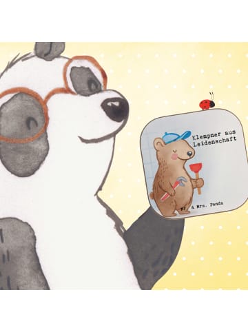 Mr. & Mrs. Panda Glasuntersetzer Klempner Leidenschaft Design mi... in Weiß