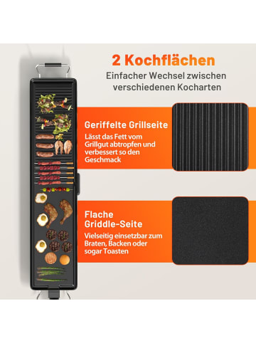 COSTWAY Teppanyaki Grill 1800W Elektrisch 100cm in Schwarz