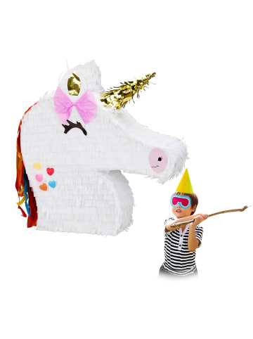 relaxdays 3x Einhorn Pinata in Weiß
