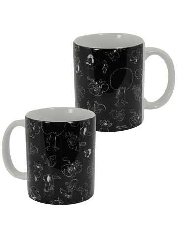 Ralph Ruthe Ralph Ruthe Tasse - Allover Print Wimmel Kaffeetasse Becher 320 ml in schwarz