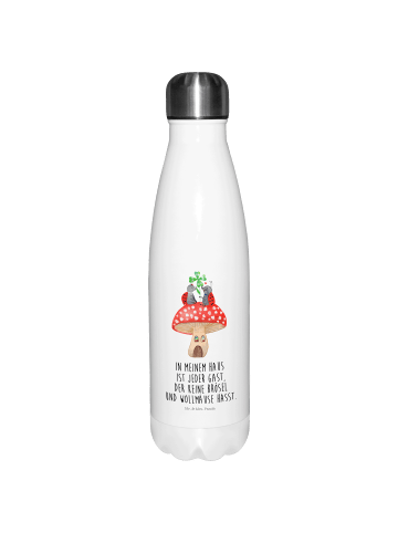 Mr. & Mrs. Panda Thermos Marienkäfer Fliegenpilz mit Spruch in Weiß