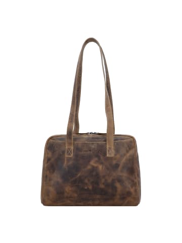 Greenburry Vintage Schultertasche Leder 35 cm brown