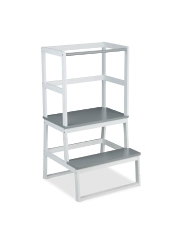 relaxdays Lernturm in Weiß/Grau - (B)50 x (H)93 x (T)48,5 cm