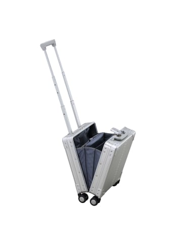Aleon Business 4-Rollen Kabinentrolley Aluminium 42 cm Laptopfach platinum