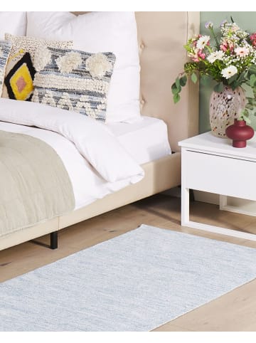 Beliani Kurzflor DERINCE in Blau - (W) 80 x (H) 1 x (L) 150 cm