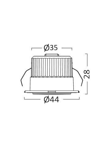 LED Line LED Einbauspot Minispot 3W IP54 rund Ø 3,5 cm kaltweiß (6400 K) in Weiß