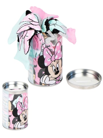 Cerda 4er - Pack Kindersocken Disney Minnie Mouse Geschenkset mit Spardose  in Rosa