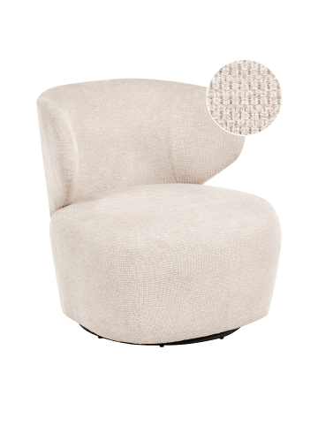 Beliani Sessel ALVDAL in Beige/Schwarz - (W) 74 x (H) 73 x (L) 79 cm