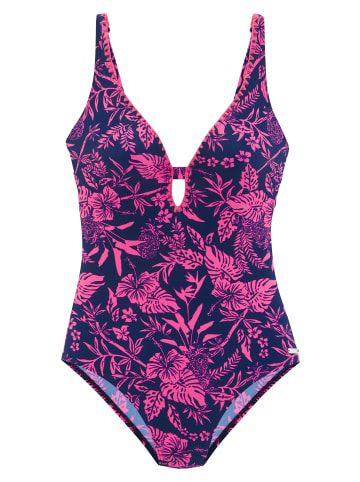 Venice Beach Badeanzug in marine-pink bedruckt