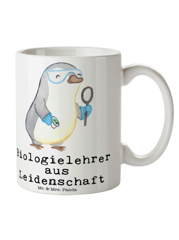 Mr. & Mrs. Panda Teetasse Biologielehrer Leidenschaft mit Spruch in Weiß