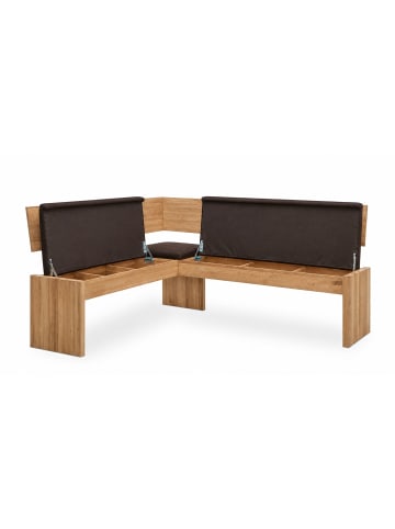 58 aufm Kessel ECKBANK mit Truhe Dani 1 für 5 Personen Massivholz Wildeiche/Braun