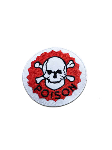 Catch the Patch Poison Gift Warnung LogoApplikation Bügelbild inRot