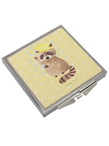 Mr. & Mrs. Panda Schminkspiegel Waschbär ohne Spruch in Gelb Pastell