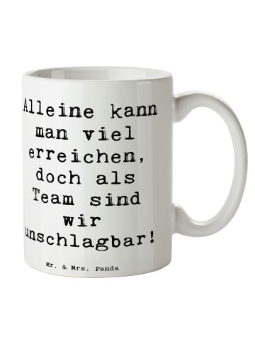 Mr. & Mrs. Panda Kaffeetasse Spruch Im Team zuMenschmenarbeiten mit... in Weiß
