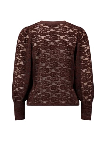 Zero  Spitzenshirt langarm in Black Coffee